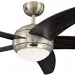 Bendan Ventilateur de plafond à cinq pales avec lampe, 132 cm, chrome satiné