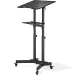 BONTEC Bureau Informatique Réglable en Hauteur Mobile avec Roulettes Ergonomique
