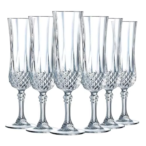 Cristal d'Arques Paris - Flûtes à champagne Longchamp en Kwarx - Haute Résistance