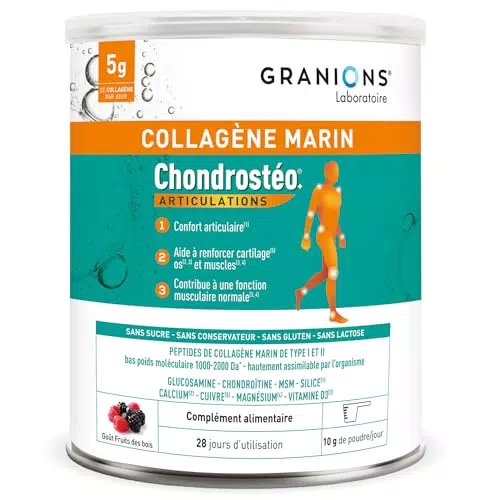 Granions Chondrosteo - Collagène Marin, Magnésium, Vitamine D et Calcium pour Articulations