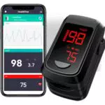 HOLFENRY Oxymètre de Doigt Professionnel Bluetooth pour SpO2 et Fréquence Cardiaque
