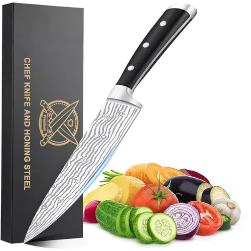 Unokit Set de Couteaux de Cuisine en Acier Inoxydable avec Manche Confortable