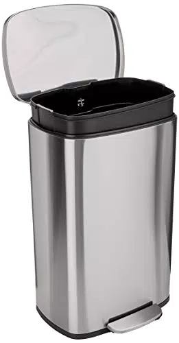 Amazon Basics Poubelle rectangulaire à fermeture douce 50L