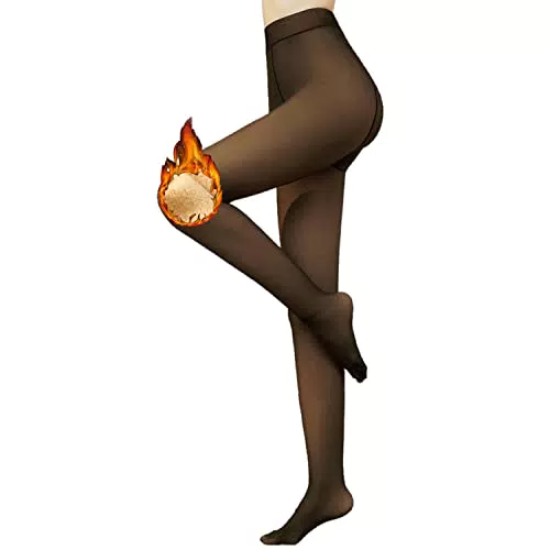 Arkim Collants thermiques femme en peluche pour l'hiver - Doublure chaude