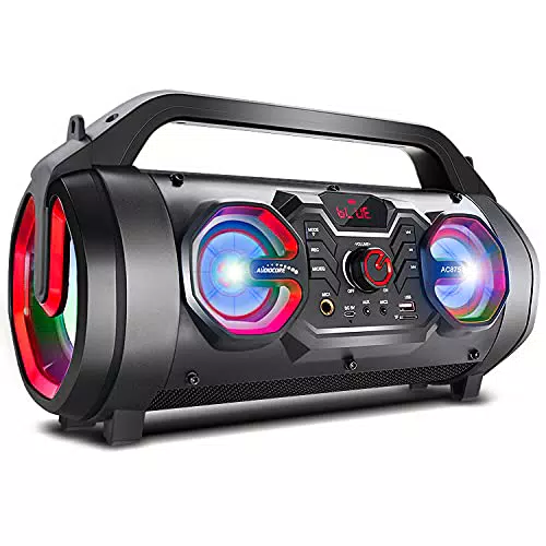 Audiocore AC875 Bazooka Enceinte Bluetooth Portable 30W Étanche IPX4 avec Radio et USB