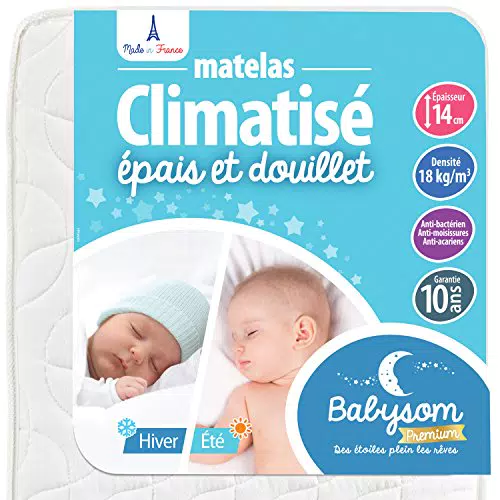Babysom - Matelas Climatisé Réversible pour Enfant et Bébé