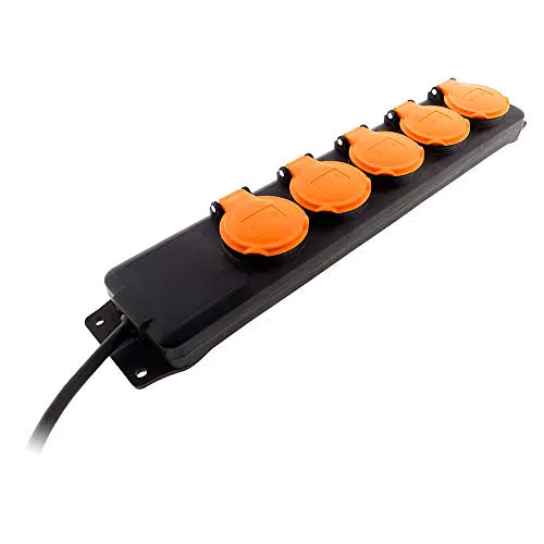 Bloc étanche IP44 5 prises 16A 2P+T avec câble HO5RRF 1,5m