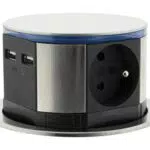 Otio Bloc multiprise encastrable 16A 2P+T avec 2 ports USB