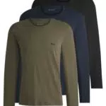 BOSS T-Shirts en Coton avec Logos - Modèle LSShirtRN 3P