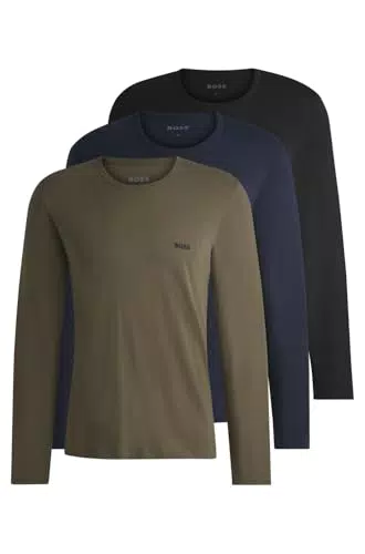 BOSS T-Shirts en Coton avec Logos - Modèle LSShirtRN 3P