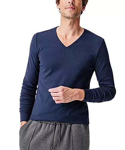 Damart T-Shirt Col V Manches Longues Maille Interlock Thermolactyl pour Homme