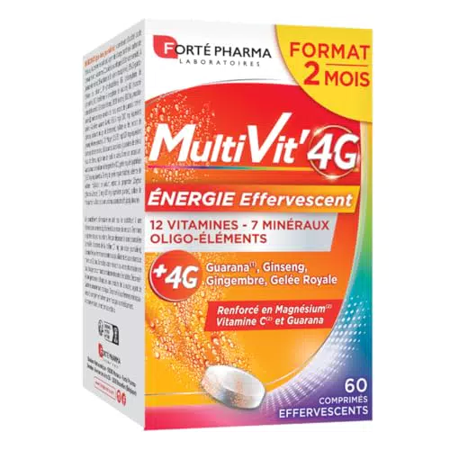 Forté Pharma Multivit' 4G Energie Effervescent - Complément Alimentaire Forme et Tonus