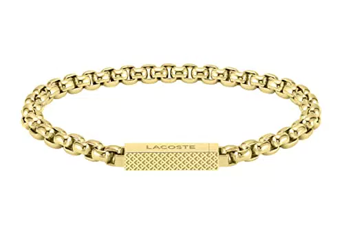 Lacoste Bracelet en chaîne pour Homme - Collection L'ESSENTIEL, Motif petit piqué