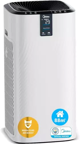 MIDEA Purificateur d'air HEPA 740 m³/h - Élimine 99,99% des bactéries