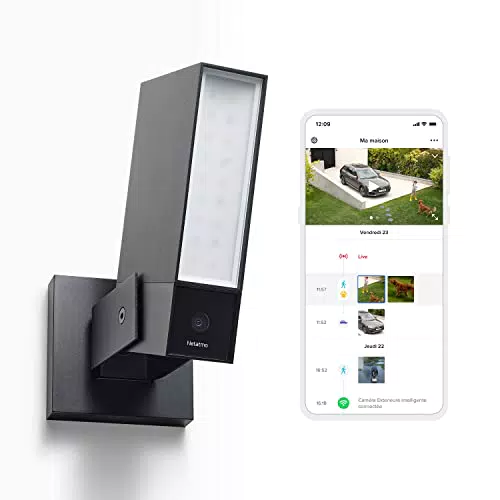 Netatmo Caméra de Surveillance Extérieure Intelligente avec Éclairage 12W et Vision Nocturne IR