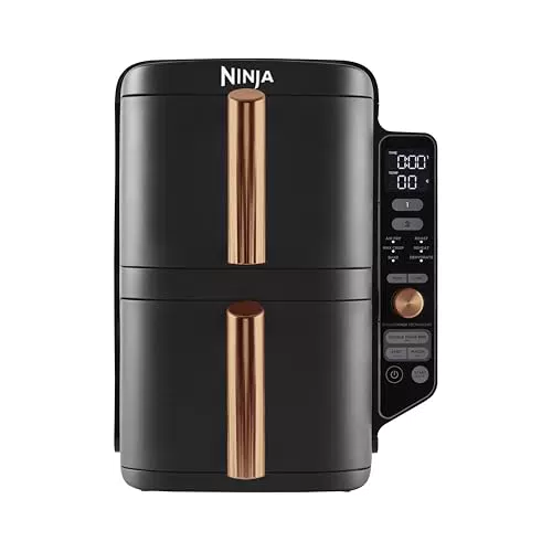 NINJA Friteuse à air Double Stack XL, 9,5 L, 6 fonctions, 2 tiroirs, SL400EUCP