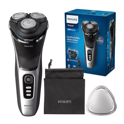 Philips Electric Shaver Series 3000 - rasoir électrique Wet & Dry pour hommes avec technologie SkinProtect
