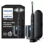 Philips Sonicare ProtectiveClean 5100 Brosse à dents électrique sonique + Assainisseur de têtes de brosse UV noir
