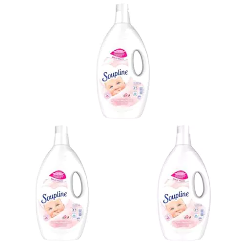 Soupline Adoucissant Concentré Hypoallergénique - Recharges Éco - Formule Active à Froid - 92% Ingrédients Naturels - Lot de 3 x 200 ml