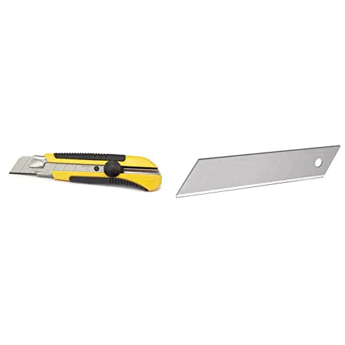 Stanley Cutter 25 mm Bi-matière Dynagrip avec Blocage et Lame Anticorrosion