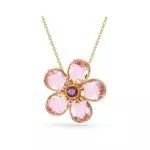 Swarovski Collier Florere en cristaux, motif fleur, placage or