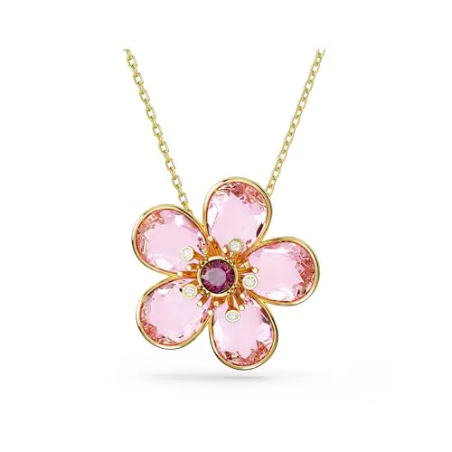 Swarovski Collier Florere en cristaux, motif fleur, placage or