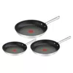 Tefal A704S363 Poêles Induction en Acier Inoxydable avec Revêtement Antiadhésif