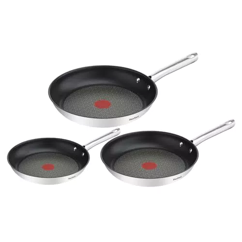 Tefal A704S363 Poêles Induction en Acier Inoxydable avec Revêtement Antiadhésif