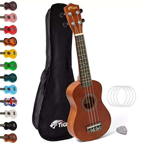 Tiger UKE12-NT Ukulélé avec Housse de Protection en Bois Naturel