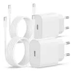 Apple Chargeur Rapide 20W USB C pour iPhone 15/16, iPad Pro et Samsung Galaxy