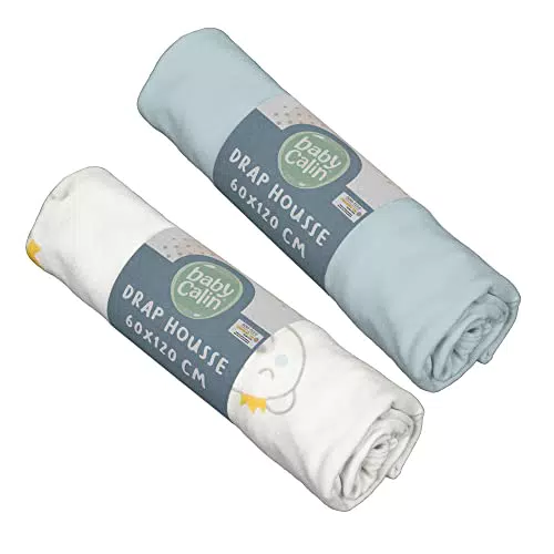 Drap Housse Babycalin 60 x 120 cm - Motif Ours Bleu