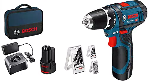 Bosch Professional GSR 12V-15 Perceuse-visseuse sans fil avec 2 batteries et chargeur