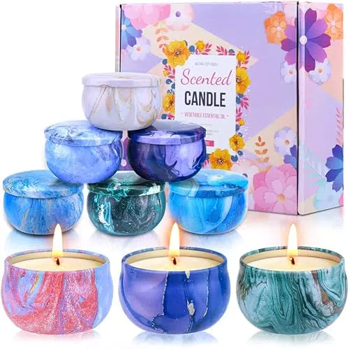 Bougie Parfumée - Ensemble Cadeau pour Femme, Idéal pour Noël et Fête des Mères