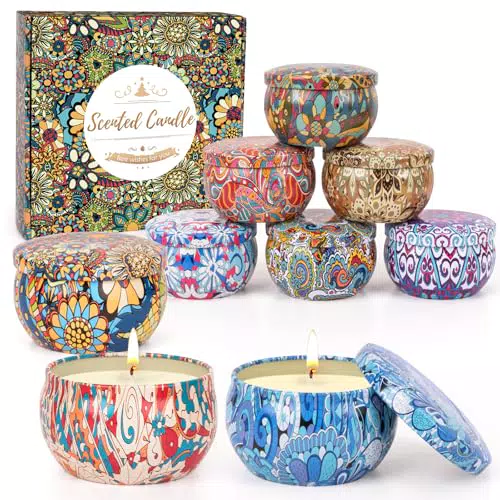 Bougie Parfumée - Coffret Cadeau de Bougies à la Cire de Soja pour la Maison
