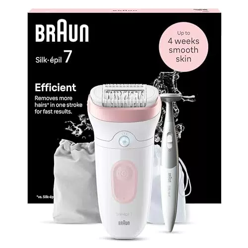 Braun Silk-épil 7 - Épilateur Étanche avec Tondeuse pour Épilation Facile