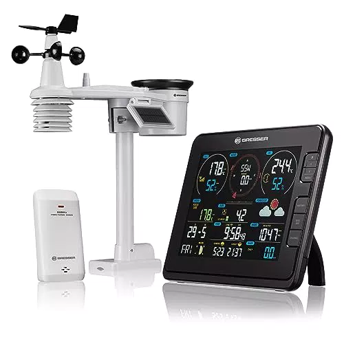 Bresser Station Météo Wifi Pro 7 en 1 avec Capteur Extérieur et Indicateurs Météo
