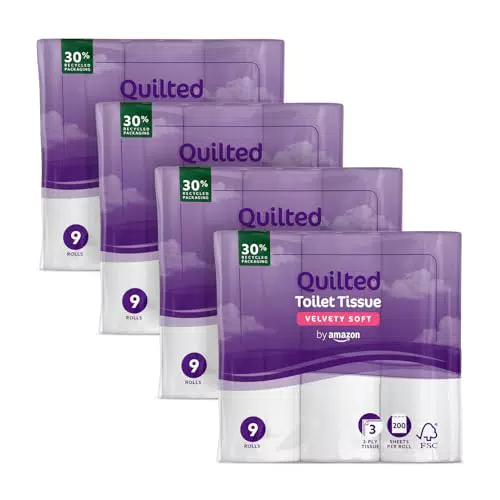 Papier Toilette 3 épaisseur Amazon, 100% Recyclé, Sans parfum