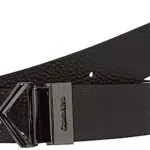 Calvin Klein Ceinture Métal Bombe en Cuir 3,5 cm