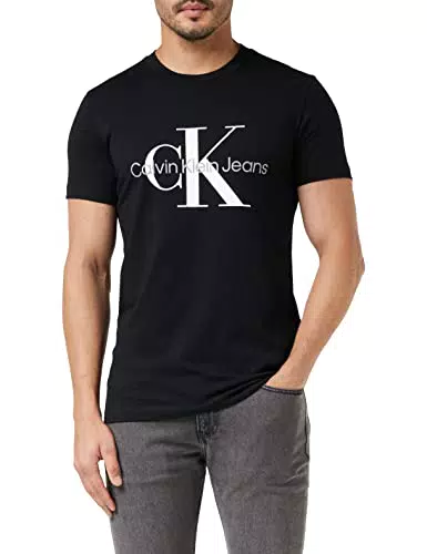 Calvin Klein Jeans T-Shirt Slim Monologo à Manches Courtes pour Homme