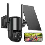 Caméra de Surveillance WiFi Extérieure 2K avec Rotation 360° et Panneau Solaire