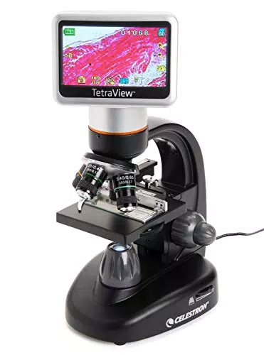 Celestron Microscope numérique TetraView à écran tactile LCD, grossissement 40x-400x