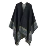 Colornival Poncho Femme Élégant Réversible Châle Chaud pour l'Hiver et l'Automne