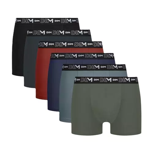 DIM Caleçon Boxeur Homme en Coton Stretch Respirant pour un Maintien Optimal