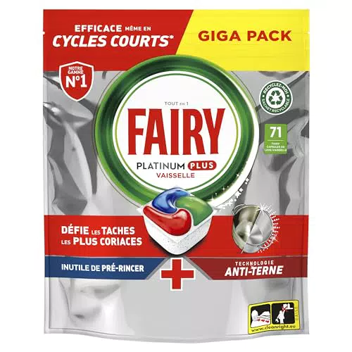 Fairy Platinum Plus Tablettes Lave-Vaisselle All In One - Nettoyage Optimal