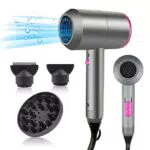 HappyGoo Sèche-cheveux Professionnel Ionique avec Diffuseur et Buses de Coiffage