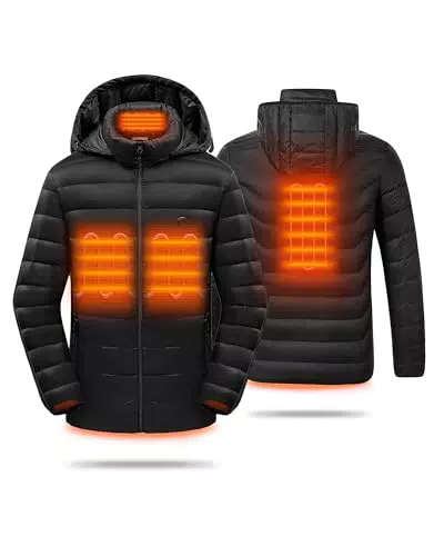 HEWINZE Veste Chauffante Homme avec Batterie - Manteau pour l'Hiver et Activités Extérieures