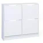 Inter Link Armoire à chaussures avec 4 portes rabattables et poignées encastrées