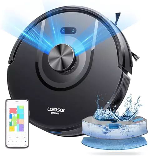 Laresar Mars01 Aspirateur Robot Laveur avec Navigation Lidar 360° et 5000Pa