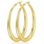 LOUMILEO Boucles d'oreilles créoles en or plaqué 14 carats hypoallergéniques