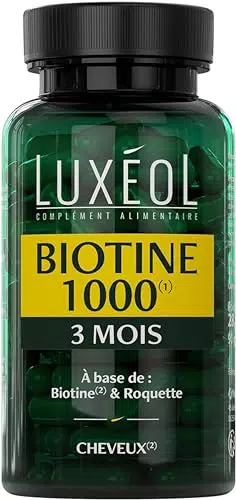 Luxéol Biotine 1000 μg - Complément Alimentaire pour la Pousse des Cheveux